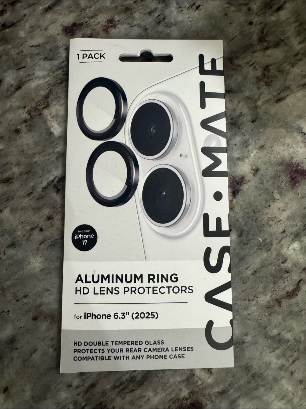 NEW case-mate Aluminum Ring HD Lens Protectors for iPhone 17 – Black